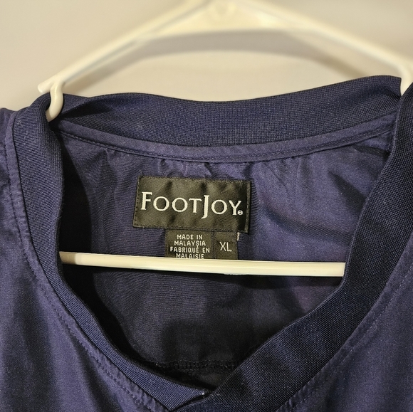 Footjoy FJ Pullover Windreaker Mens XL Solid Navy Blue V Neck Jacket Golf - Picture 6 of 7
